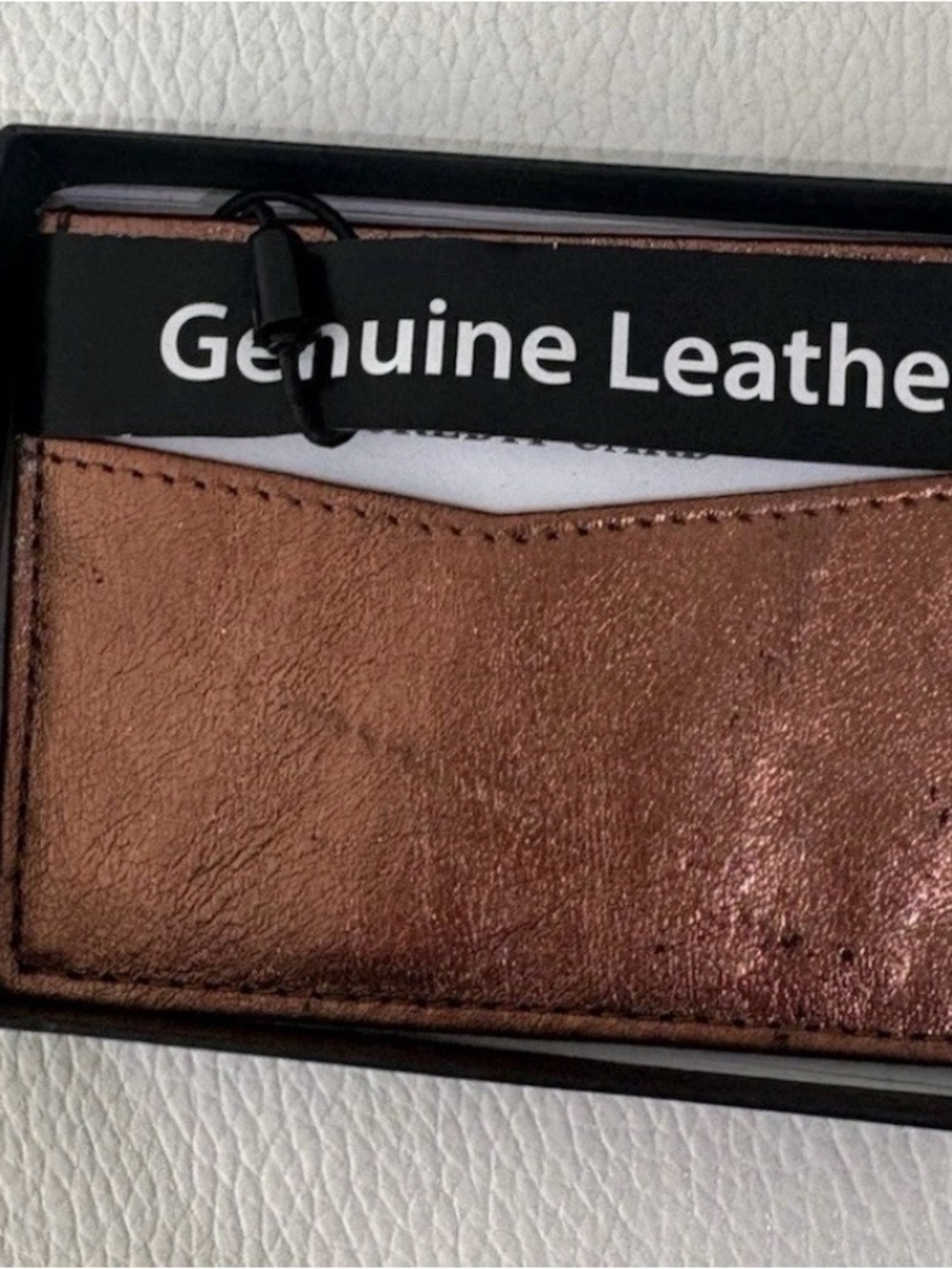 Urban Outfitters Metallic Leather Card Sleeve in Copper